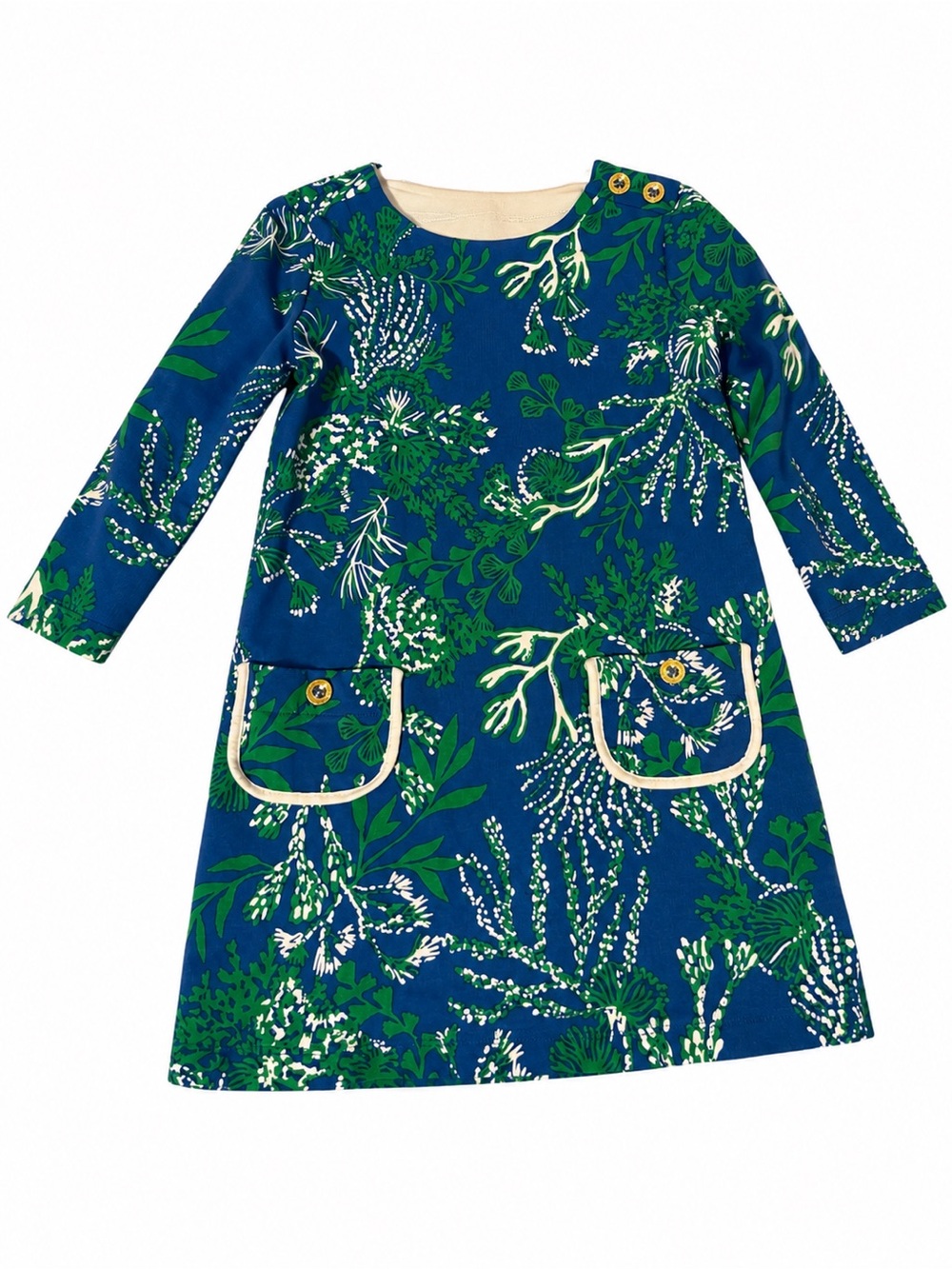 Lilly Pulitzer Floral Blue and Green Shift Dress